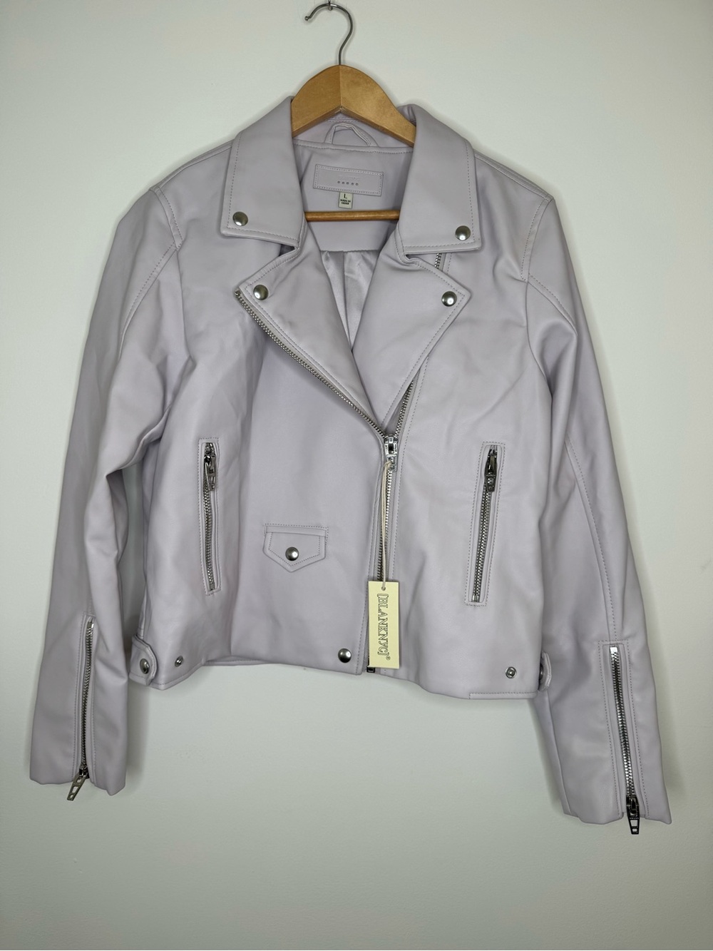 NWT 💫 Blank NYC Lilac Leather Moto Jacket Sz Large